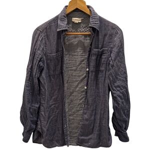 Women's Denim Blue Cotton Button-Down Shirt